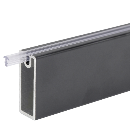 Suporturi umerase si bare de haine - Bară haine rectangulară Adinor, antracit, aluminiu, 200 cm