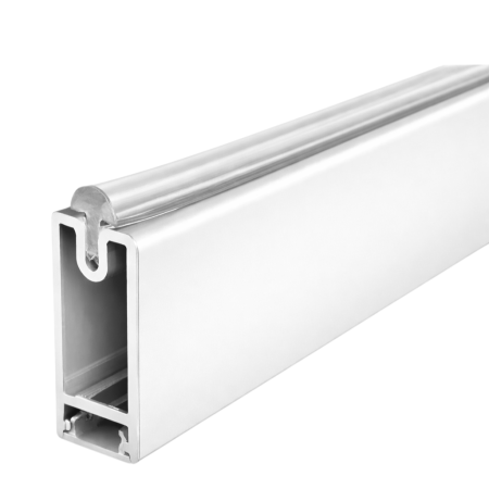 Suporturi umerașe și bare de haine - Bară haine rectangulară Adinor, cu suport pentru banda LED, alba, aluminiu, 200 cm