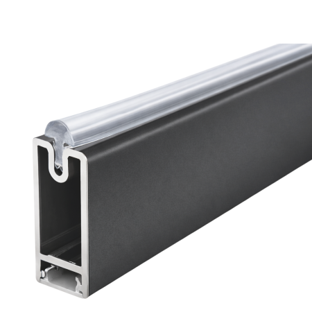 Suporturi umerașe și bare de haine - Bară haine rectangulară Adinor, cu suport pentru banda LED, antracit, aluminiu, 200 cm