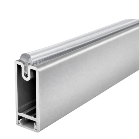 Suporturi umerașe și bare de haine - Bară haine rectangulară Adinor, cu suport pentru banda LED, gri, aluminiu, 200 cm