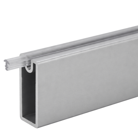 Suporturi umerase si bare de haine - Bară haine rectangulară Adinor, gri, aluminiu, 200 cm