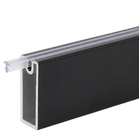 Suporturi umerase si bare de haine - Bară haine rectangulară Adinor, negru mat, aluminiu, 200 cm