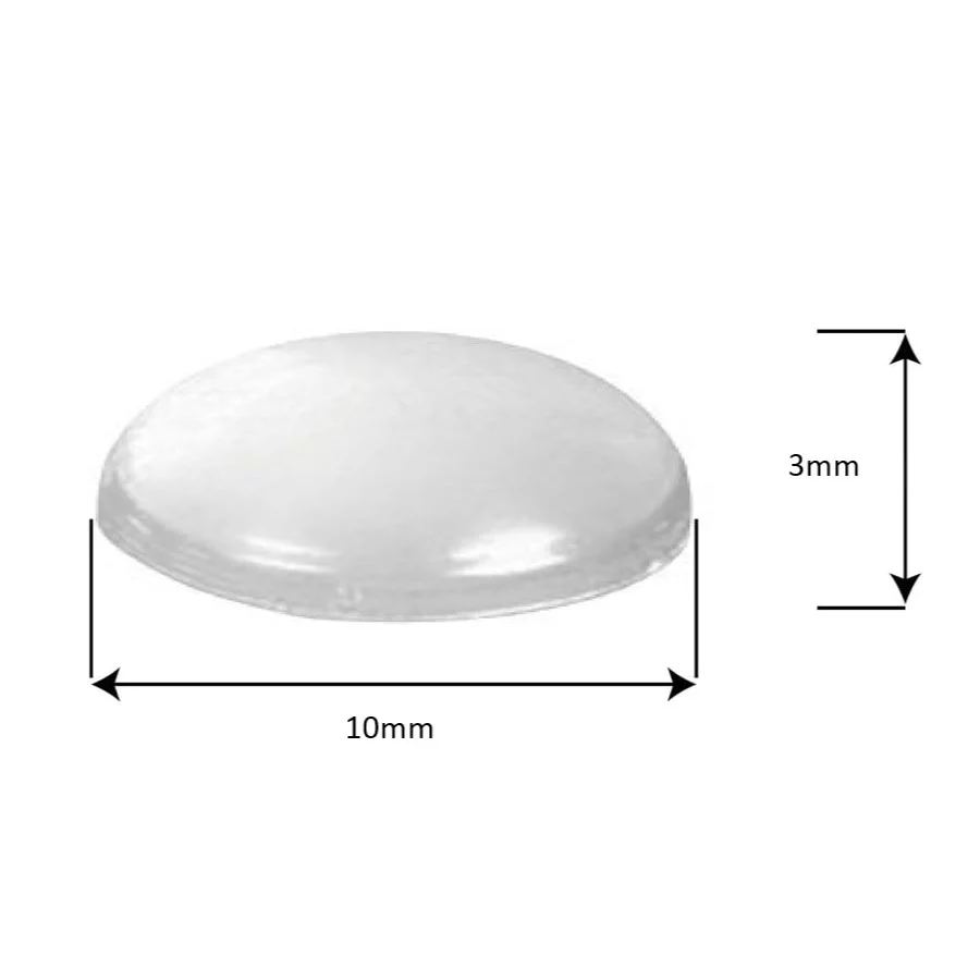 Buline autoadezive pentru mobilier, set 100 bucati, silicon transparent, D:10 mm [2]