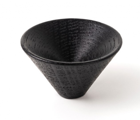 Manere si butoni - Buton din lemn pentru mobila Conic Wood, finisaj negru mat lacuit, D 29.4 mm