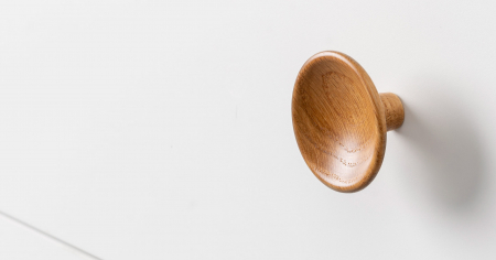 Manere si butoni - Buton din lemn pentru mobila Disc Wood, finisaj stejar, D 50 mm