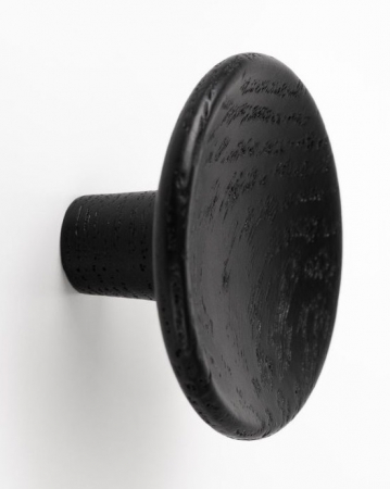 Manere si butoni - Buton din lemn pentru mobila Disc Wood, finisaj negru mat lacuit, D 50 mm