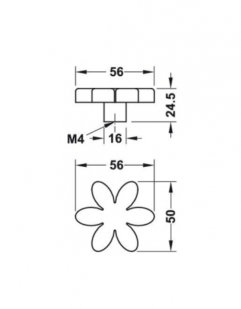 Buton floare verde pentru mobilier copii [1]