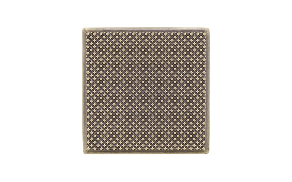 Buton patrat pentru mobila Caro, finisaj alama antichizata periata CB, 64x64x26 mm [1]