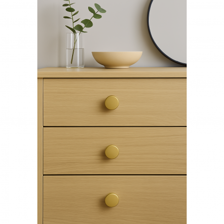 Buton pentru mobila Alaz, finisaj alama satin CB, Ø:22 mm [3]