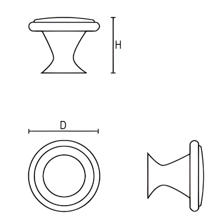 Buton pentru mobila Amber, finisaj alama antichizata, D:30 mm [4]
