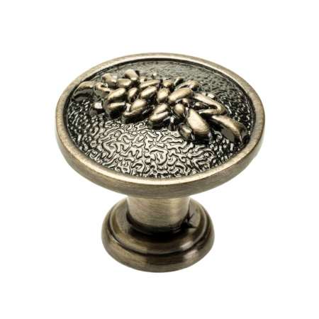 Butoni - Buton pentru mobila Ardea, alama antichizata periata GT, D:27.5 mm