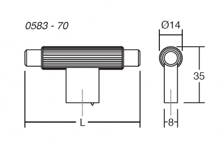Buton pentru mobila Arpa, finisaj alama rustica, 70x35 mm [2]
