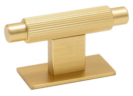 Butoni - Buton pentru mobila Arpa Plate, finisaj alama intunecata periata, 70x25 mm