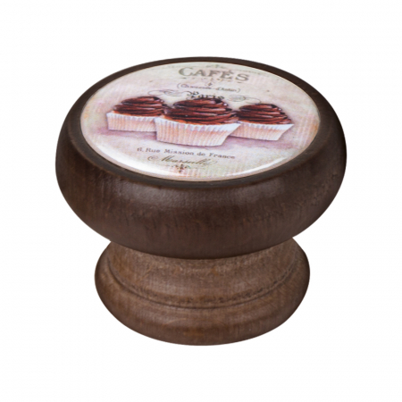 Butoni - Buton pentru mobila, Cafe1 450NG61, finisaj nuc, D:40 mm