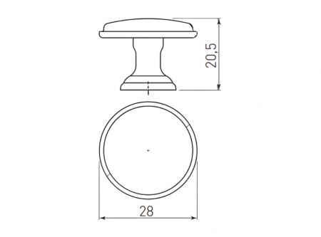 Buton pentru mobila Cento, finisaj argint antichizat GT, D:28 mm [5]