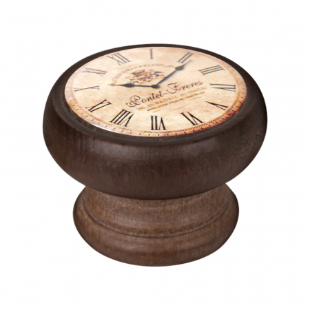 Butoni - Buton pentru mobila, Clock5 450NG24, finisaj nuc, D:40 mm