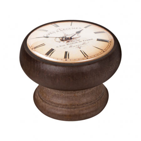 Butoni - Buton pentru mobila, Clock Cafe 450NG06, finisaj nuc, D:40 mm