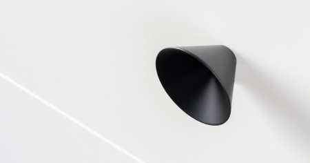 Manere si butoni - Buton pentru mobila Conic Zamak, finisaj negru mat, D 43 mm