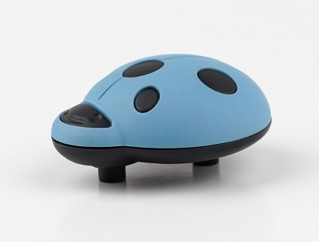 Buton pentru mobila copii Joy Buburuza, finisaj bleu cu negru CB, 32 mm [3]