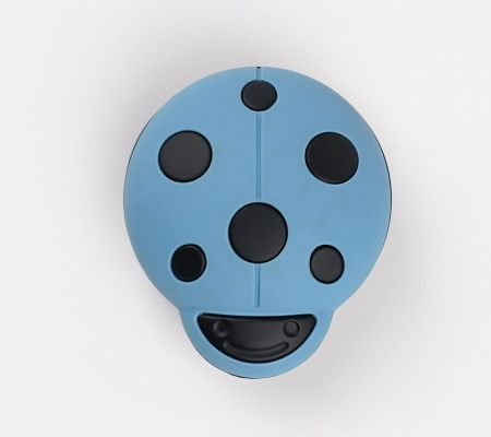 Buton pentru mobila copii Joy Buburuza, finisaj bleu cu negru CB, 32 mm [1]