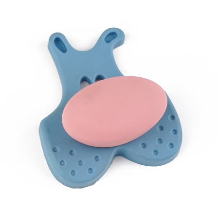 Manere si butoni pentru copii - Buton pentru mobila copii Joy Catel, finisaj bleu cu nasuc roz CB, 30 mm