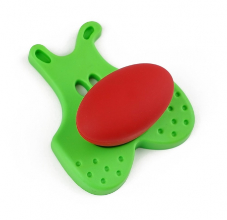 Manere si butoni pentru copii - Buton pentru mobila copii Joy Catel, finisaj verde cu nasuc rosu CB, 30 mm