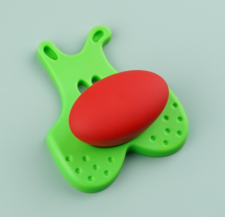 Buton pentru mobila copii Joy Catel, finisaj verde cu nasuc rosu CB, 30 mm [4]