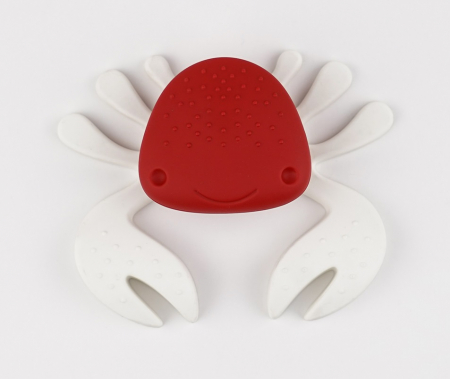 Buton pentru mobila copii Joy Crab, finisaj rosu cu clesti albi CB, 25 mm [1]
