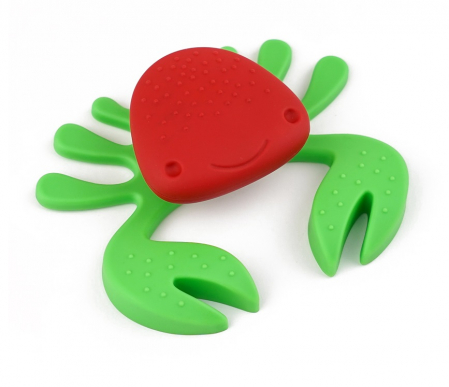 Camera copilului - Buton pentru mobila copii Joy Crab, finisaj rosu cu clesti verzi CB, 25 mm