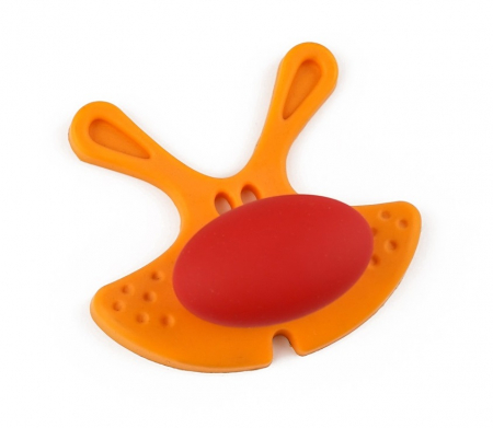 CASA SI GRADINA - Buton pentru mobila copii Joy Iepuras, finisaj portocaliu cu nasuc rosu CB, 30 mm