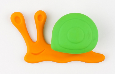 Buton pentru mobila copii Joy Melc, finisaj portocaliu cu casuta verde CB, 30 mm [1]