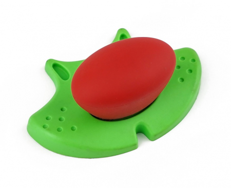 Camera copilului - Buton pentru mobila copii Joy Pisica, finisaj verde cu nasuc rosu CB, 30 mm