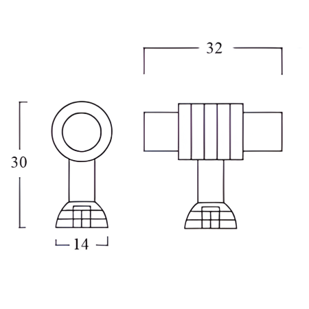 Buton pentru mobila Cruz, finisaj bronz antichizat, 32x30 mm [1]