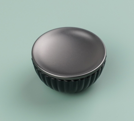 Buton pentru mobila cu baza striata Tamer, finisaj negru gun metal CB, Ø 50 mm [4]