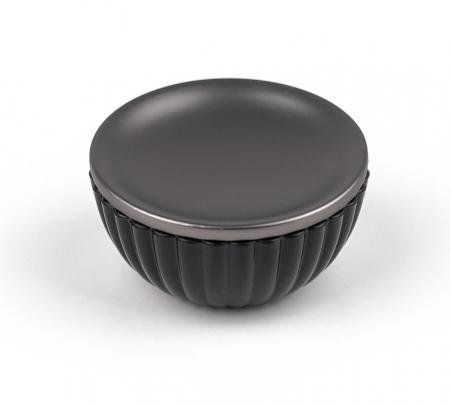 Butoni - Buton pentru mobila cu baza striata Tamer, finisaj negru gun metal CB, Ø 50 mm