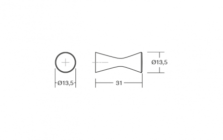 Buton pentru mobila Diabolo, finisaj gri periat, D:13.5 mm [4]