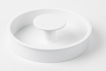 Buton pentru mobila ingropat Dipo, finisaj alb mat, D 74 mm [3]