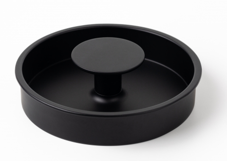 Manere si butoni - Buton pentru mobila ingropat Dipo, finisaj negru mat, D 74 mm