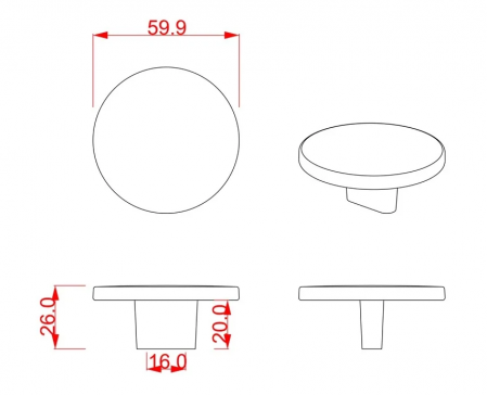 Buton pentru mobila Esme, finisaj alama satin CB, 16 mm [2]