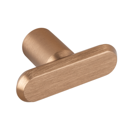 Manere pentru mobila - Buton pentru mobila Fase, finisaj alama cava periata, L:52 mm