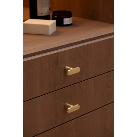 Buton pentru mobila Fase, finisaj alama cava periata, L:52 mm [2]