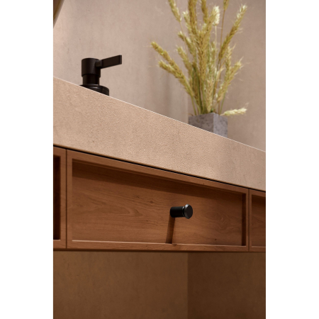 Buton pentru mobila Fase, finisaj negru periat, D:23 mm [2]