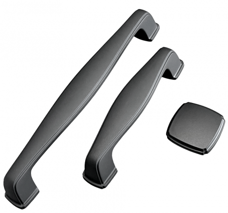 Buton pentru mobila Ferdi, finisaj negru mat CB, 34X34 mm [3]