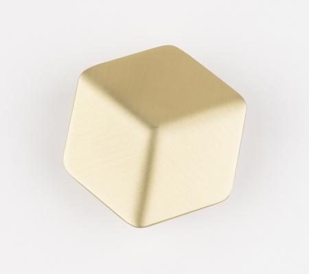 Buton pentru mobila Hexagon, finisaj alama satin CB, 16 mm [1]