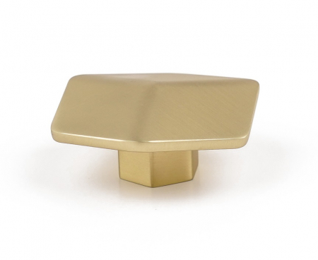 Butoni - Buton pentru mobila Hexagon, finisaj alama satin CB, 16 mm