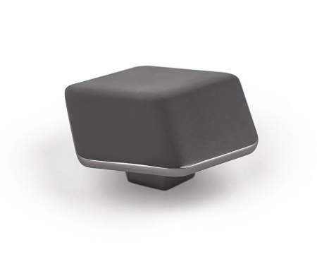 Butoni - Buton pentru mobila Hexagon, finisaj negru gun metal CB, 16 mm