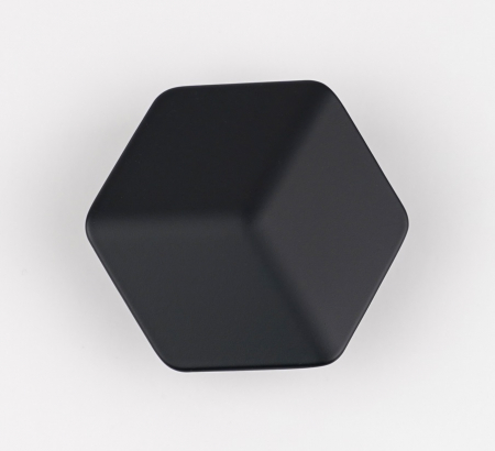 Buton pentru mobila Hexagon, finisaj negru mat CB, 16 mm [1]