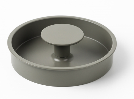 Buton pentru mobila ingropat Dipo, finisaj gri muschi, D 74 mm [3]