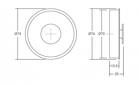 Buton pentru mobila ingropat Dipo, finisaj gri muschi, D 74 mm [4]