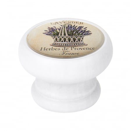 Butoni - Buton pentru mobila, Lavender1 450BL46, finisaj alb, D:40 mm